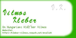 vilmos kleber business card